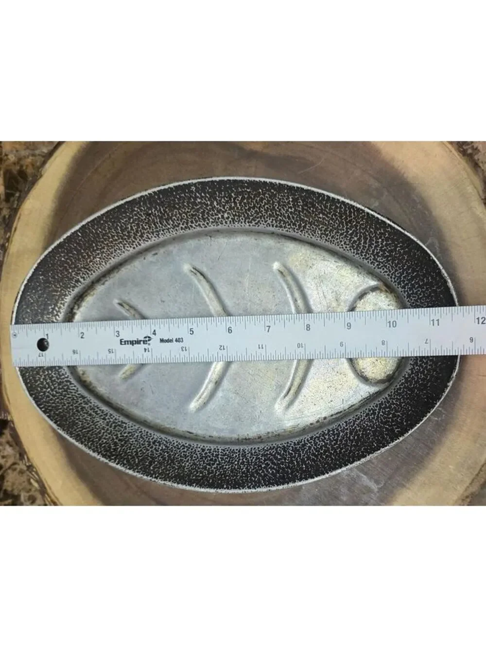 2 Vintage Cast Aluminum Sizzling Steak Server Platters Tree of Life Meat Trays